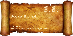 Bocke Bajnok névjegykártya